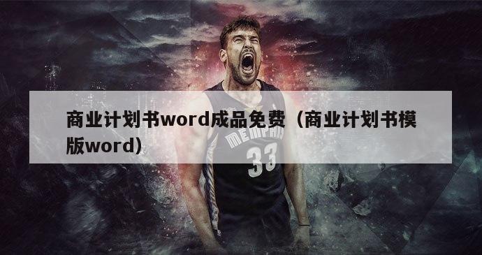 商业计划书word成品免费（商业计划书模版word）